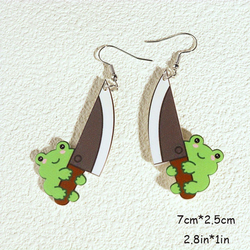 Quack Duck Chick Frog Earrings Acrylic Animal Jewelry